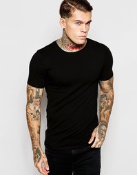 Облегающая футболка с круглым вырезом ASOS - Черный