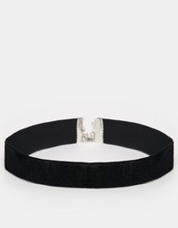 Бархатное классическое ожерелье-чокер ASOS - Черный