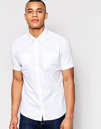 Саржевая рубашка с короткими рукавами D-Struct - Белый