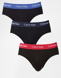 Комплект из 3 пар хлопковых эластичных трусов с низкой посадкой Calvin