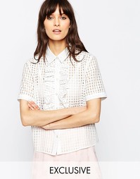 Блузка с оборками Le Kilt for ASOS - Белый