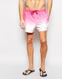 Розовые короткие шорты для плавания с эффектом деграде ASOS - Розовый