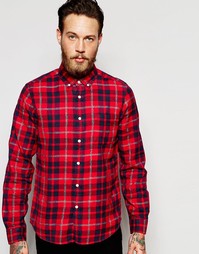 Иеланжевая рубашка в красную клетку с длинными рукавами ASOS - Красный