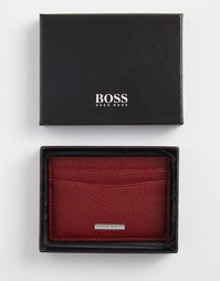 Кожаная кредитница Hugo Boss Saffiano - Красный