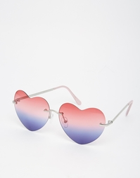Солнцезащитные очки с линзами в форме сердечек ASOS Ocean - Розовый
