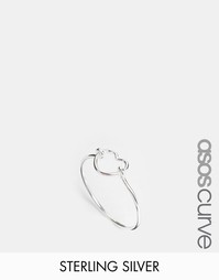 Серебряное кольцо с сердечком ASOS CURVE - Серебряный