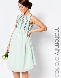 Декорированное платье для беременных Maya Maternity - Зеленый
