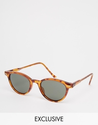 Круглые солнцезащитные очки Reclaimed Vintage Leo - Коричневый