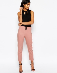 Укороченные льняные брюки ASOS - Пудрово-розовый