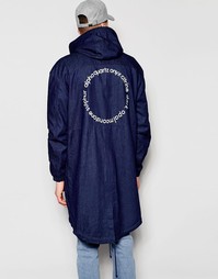 Джинсовая парка с белым принтом ASOS - Синий