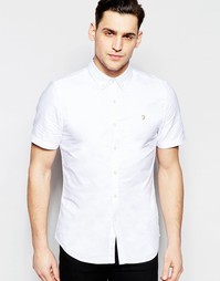 Оксфордская рубашка узкого кроя с короткими рукавами Farah - Белый
