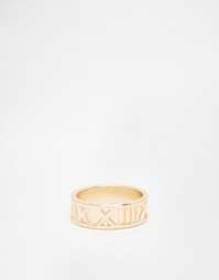 Золотистое кольцо с римскими цифрами ASOS - Золотой