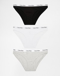 Комплект из 3 трусиков Calvin Klein Carousel - Черный/белый/серый
