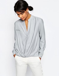 Повседневная блузка из льняной смеси ASOS - Серый