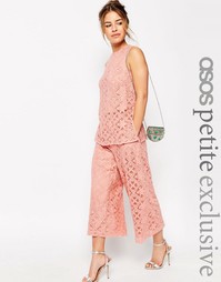 Кружевная юбка-шорты премиум класса ASOS PETITE OCCASION - Peach