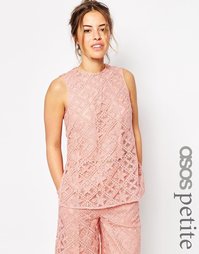 Длинный кружевной топ премиум класса ASOS PETITE OCCASION - Peach