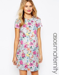 Платье-футболка для беременных с цветочным принтом ASOS Maternity