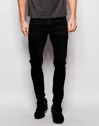 Черные супероблегающие джинсы плотностью 13 унций с кромкой ASOS