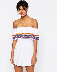 Комбинезон с оборками и открытыми плечами ASOS - Мульти