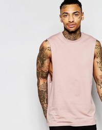 Розовая майка с заниженными проймами ASOS - Розовый