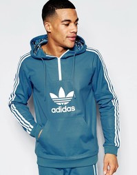 Синий худи в ломаную полоску adidas Originals AZ3269 - Синий