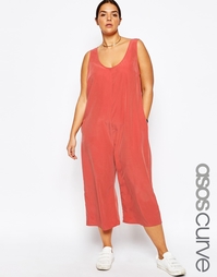 Свободный комбинезон ASOS CURVE - Красно-бурый