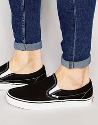Черные кеды‑слипоны Vans VEYEBLK - Черный