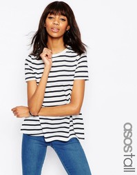 Свободная футболка в полоску ASOS TALL