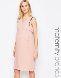 Платье с плиссированной юбкой Mamalicious - Розовый Mama.Licious