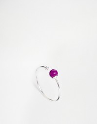Незамкнутое серебряное кольцо с бусинкой ASOS - Серебряное покрытие