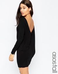 Платье мини со свободной горловиной ASOS TALL - Черный