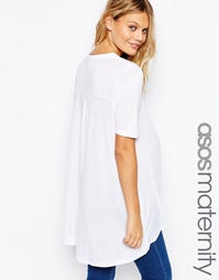 Oversize-топ с удлиненным сзади подолом ASOS Maternity - Белый