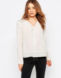 Блузка с вышивкой ришелье Maison Scotch - Белый 1