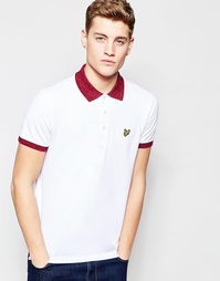 Белая футболка‑поло c меланжевым воротником Lyle &amp; Scott - Белый