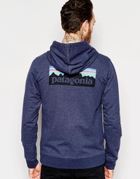 Худи классического кроя с принтом сзади Patagonia - Темно-синий