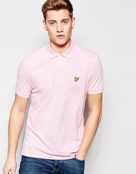 Розовая меланжевая футболка‑поло с логотипом‑орлом Lyle &amp; Scott