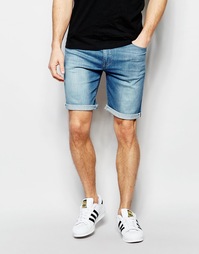 Светлые джинсовые шорты зауженного кроя ASOS - Светло-голубой