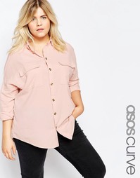 Рубашка в стиле сasual Shirt с необработанным краем ASOS CURVE