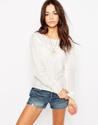 Топ из жатого хлопка Only - Cloud dancer