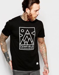 Черная футболка с принтом Penfield - Черный