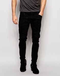 Черные супероблегающие джинсы из селвидж‑денима плотностью 13 унций AS Asos