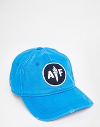 Синяя саржевая кепка с логотипом Abercrombie &amp; Fitch - Синий