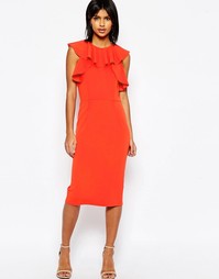 Платье-футляр с оборками ASOS - Оранжевый
