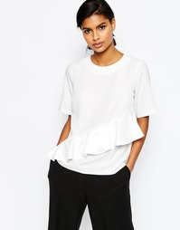 Топ с оборками ASOS - Слоновая кость
