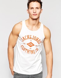 Майка с фирменным принтом Jack &amp; Jones - Белый