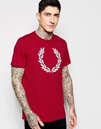 Футболка с текстурированным логотипом в виде лаврового венка Fred Perr