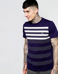 Футболка в полоску и горошек Fred Perry - Графитовый синий