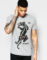 Футболка с пантерой Love Moschino - Серый