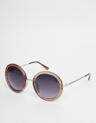 Прозрачно-коричневые круглые солнцезащитные очки AJ Morgan