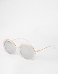 Большие солнцезащитные очки с блестками AJ Morgan - Белый блестящий